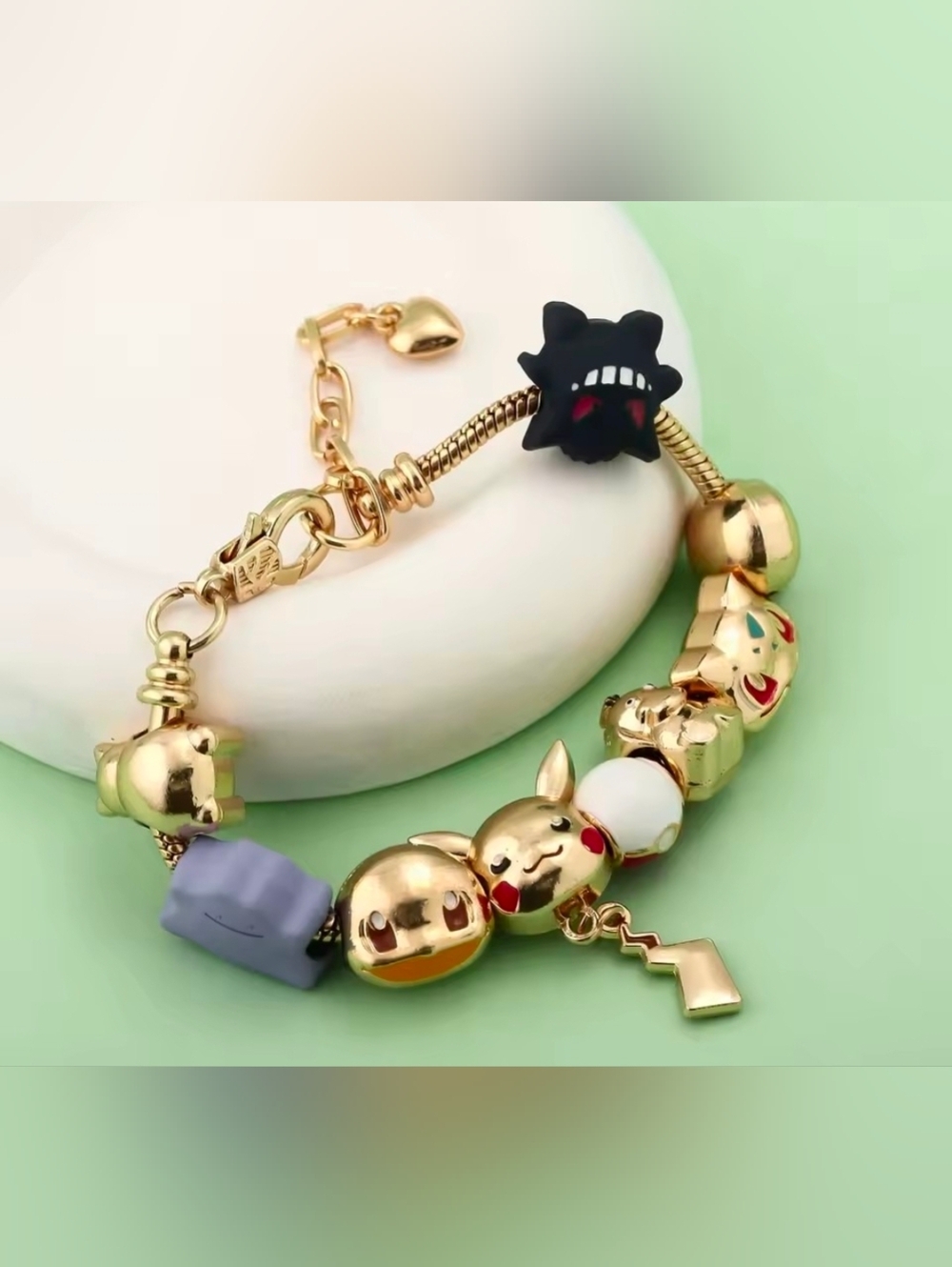Pokémon Charm Gold Tone Bracelet